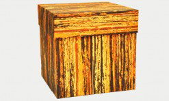 Oranža/ Brūna dāvanu kaste 10x10x10 cm
